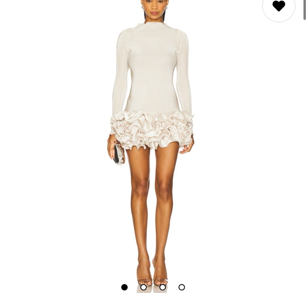 Chic Cream Ruffle Hem L’IDÉE Dress
